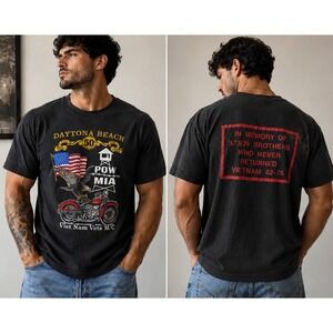 Vintage 1991 Vietnam Vets Screen‎ Stars Daytona Bike Week XL Gray Single Stitch